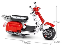 Modèle à assembler Moc, scooter à pédales classique, moto Vespa, briques de construction, collection de jouets pour enfants, cadeaux, ensembles de blocs de construction