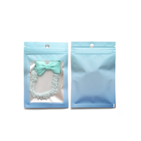 Petit sac à zip-lock étanche à l'eau emballage cadeau sac en mylar pochette en aluminium mat coloré avec fenêtre transparente