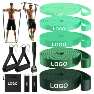 Kit de bandes de résistance avec poignées et sac de transport pour l'entraînement physique des adultes, ensemble de bandes d'exercice en caoutchouc portables - Product Image 4