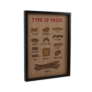 Tableau mural rétro sur toile à thème alimentaire, texture toile de jute vintage, impression type pâtes, encadré pour cuisine, salle à manger, décoration intérieure - Product Image 2