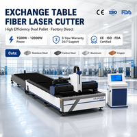Machine de découpe laser à fibre à double table de travail avec rail de guidage HIWIN et source laser MAX RAYCUS pour la fabrication industrielle des métaux