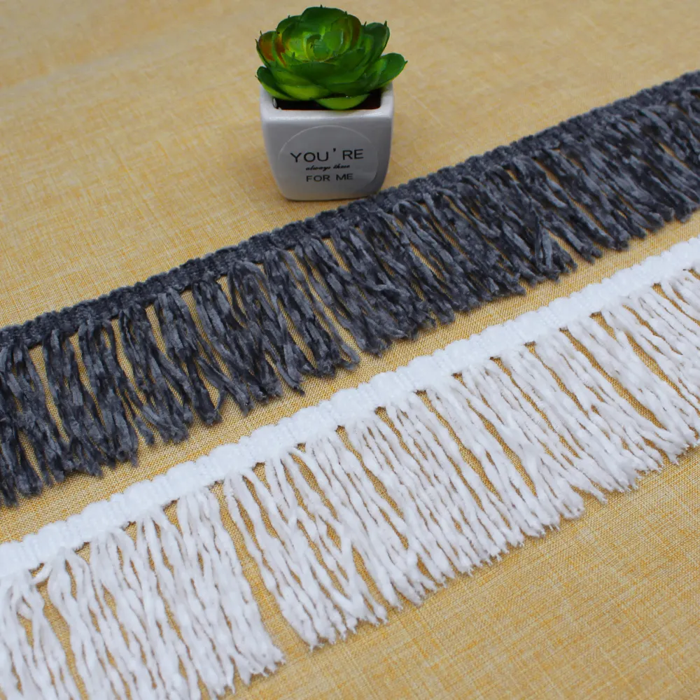 New Arrival Velvet Pillow Trims Garment Accessories Wide Fringe Tassel Trimmings and Sewing Accessories 1000 Yards