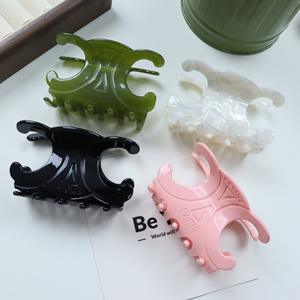 Pince à cheveux en acétate de marque célèbre personnalisée, grande pince simple de luxe, accessoire pour cheveux pour femmes - Product Image 1