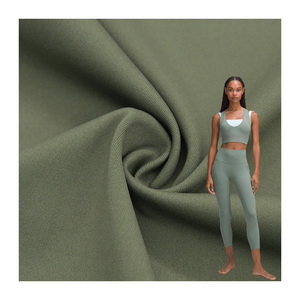 LULU Custom Sharkskin Knitted Spandex Yoga Pants Reversible Quick-Drying Breathable Sports Bra Fabric Casual Sportswear