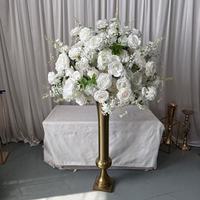 Boule de fleurs blanches en soie artificielle IFG, style romantique moderne, 80 cm, pour décoration de centre de table de mariage