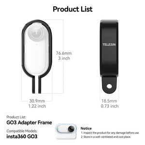 Carcasa Protectora de Plástico Telesin para Cámara de Acción Insta360 GO3 - Product Image 6