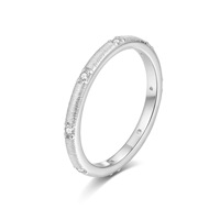 Anillo Apilable de Plata de Ley S925 con Moissanita Pulida de 2mm, Color D, Anillo de Boda de Moissanita, Disponible en Stock, MOQ Bajo