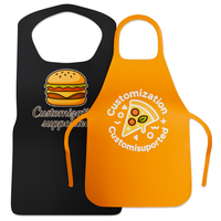 Tablier de restaurant jetable en plastique personnalisé avec impression personnalisée de nourriture, homard, crabe, hamburger, pizza