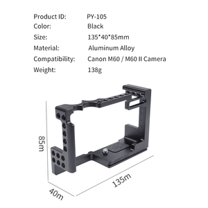 Cage de caméra améliorée M60 /M60 II en alliage d'aluminium pour caméra <span class=keywords><strong>Canon</strong></span> M60 /M60 II - Product Image 4