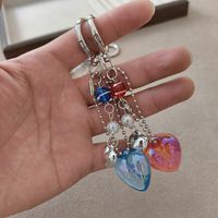 Pendentif Cœur en Perles Tendance pour Clé de Voiture, Sac, Coque de Téléphone, Étui AirPods, Bijou Suspendu en Plastique