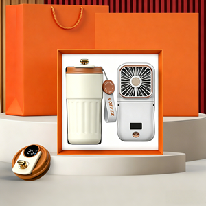 <b>Customized</b> Luxury Business Gift Box 2-in-1 Coffee <b>Cup</b> & Portable Fan Set with UV Printing Handmade Paper for Promotions - Product Image 4