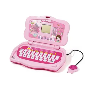 Samtoy Pink Electronic Educational English LCD Screen Learning Machine Computers Toys Kids Laptop with Mouse