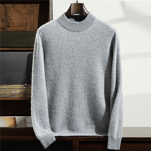 Suéter Personalizado de Cachemira 100% para <span class=keywords><strong>Hombre</strong></span>, <span class=keywords><strong>Cuello</strong></span> Semialto, Color Sólido, Manga Larga, Otoño-Invierno - Product Image 2