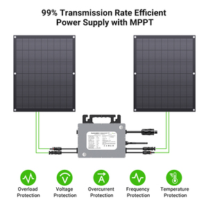 Sistema de Energía Solar AC-DC-AC de <span class=keywords><strong>4</strong></span> <span class=keywords><strong>Paneles</strong></span> <span class=keywords><strong>Solares</strong></span> Flexibles Ligeros de 200W y <span class=keywords><strong>Microinversor</strong></span> de Alta Eficiencia de 800W - Product Image 2