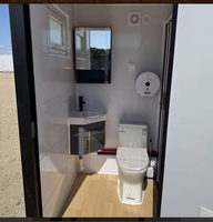 Douche extérieure industrielle portable avec toilettes, structure en acier, salle de bain mobile modulaire