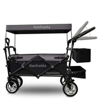 Wagon de plage de pique-nique avec grandes roues et auvent chariot pliant chariot pliable