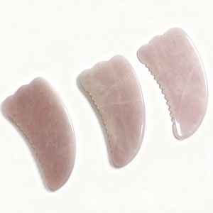 Herramienta de Elevación Facial de Cuarzo Rosa y Jade para Cabeza y Pies, Gua Sha Corporal - Product Image 3