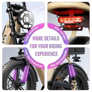 Bicicleta Eléctrica R7 Fatbike 48V <span class=keywords><strong>de</strong></span> Litio, Bicicleta Eléctrica Deportiva <span class=keywords><strong>de</strong></span> Montaña, Cuadro <span class=keywords><strong>de</strong></span> Acero <span class=keywords><strong>de</strong></span> 20 Pulgadas, Neumáticos Gruesos, Bicicleta Eléctrica <span class=keywords><strong>Mtb</strong></span>, Ebike - Product Image 3