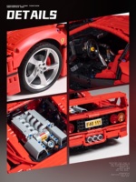 Coche Retro Vintage 1:8 JD017, Bloques de Construcción de Plástico de Alta Dificultad, Modelo de Juguete de Ensamblaje para Adultos, Venta al Por Mayor