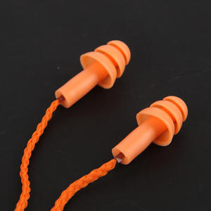 Bouchons d'oreilles en silicone orange, réduction du bruit 17 dB, lavables, pour le sommeil, la natation, les études, l'utilisation en usine - Product Image 1