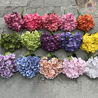 Fournisseur de fleurs pour décoration de mariage, bouquet de fleurs d'hortensia en latex de qualité supérieure, 5 têtes, fleurs artificielles au toucher réel