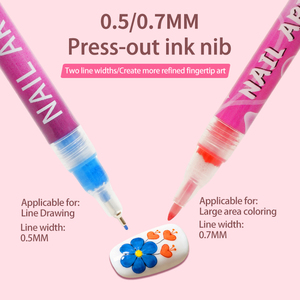Marqueur pour nail art le plus vendu, imperméable et à séchage rapide, ensemble de stylos pour graffitis sur ongles, 0,5 mm/0,7 mm, marqueurs artistiques DIY - Product Image 3