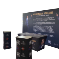 Stand d'exposition modulaire pliable portable en tissu tendu par sublimation, dimensions personnalisables pour événements