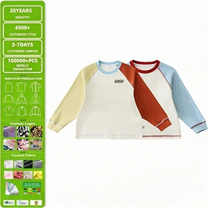 <span class=keywords><strong>Sweat</strong></span>-shirts à capuche pour garçons, printemps-automne, col rond, manches longues, pull en tricot, 100% coton, haute qualité, broderie de logo personnalisée - Product Image 1
