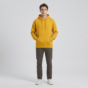 Sweat-shirt à capuche en molleton <span class=keywords><strong>jaune</strong></span> doux et respirant 80% coton / 20% polyester 300g pour un usage quotidien décontracté Aucun avis pour le moment - Product Image 2