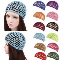 Bonnet en maille personnalisé avec logo pour femme, filet à cheveux en nylon, bonnet de nuit, foulard, bonnet de nuit tricoté à la main, filet à cheveux réglable pour la confection de perruques