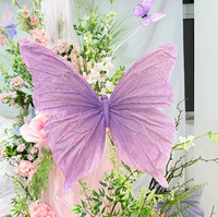 M-97 Papillon géant en organza fait main, grand papillon artificiel en gaze, accessoires décoratifs pour la décoration de mariage