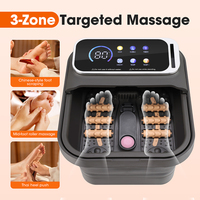Bain de pieds électrique pliable télécommandé avec rouleaux de massage, chaleur et bulles, kit de pédicure et machine de trempage des pieds