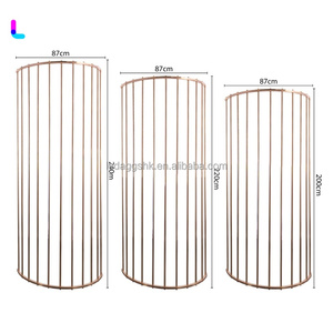LEDA Wedding Decoration Shiny Gold Half Cylinder Shape Metal <b>Backdrop</b> <b>Stand</b> Wedding Stage Decoration for Events Decor - Product Image 4