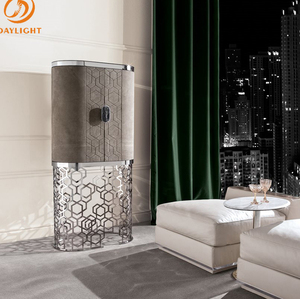 Wholesale Custom Design Luxury House Wine Mini bar <strong>Display</strong> Corner with Stainless Steel Leg <strong>Grey</strong> <strong>Cabinet</strong> Wooden for Living Room - Product Image 3