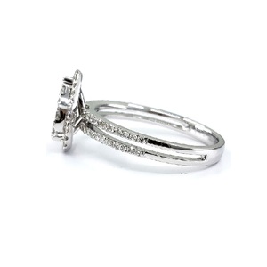 Fine Fabulous Design Meilleure Qualité 14k Or Blanc Massif Diamant Naturel Bagues De Fiançailles Véritable Cluster De Diamant Pour Femme - Product Image 3