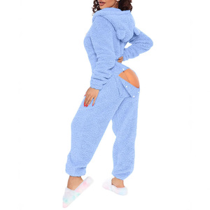 Pantalones de Pijama con Capucha de Manga Larga para Otoño e Invierno, Lindos y Cómodos, Ropa de Casa Informal, Ropa de Dormir, Estilo Urbano, Overoles Femeninos - Product Image 4