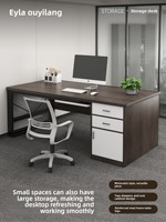 Ensemble chaise de bureau LBZ-122X avec tiroir de rangement pour postes de travail individuels ; design moderne minimaliste en panneau de densité