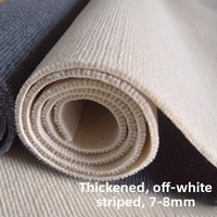 Tapis carré en polyester rayé épaissi, style luxe léger, parfait pour les chambres et les salons.