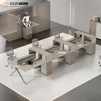Bureau d'ordinateur modulaire extensible en bois au design moderne, durable, personnalisable, avec tiroirs de rangement, garantie 5 ans