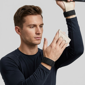 Guantes de palma ajustables, duraderos y ligeros con mango recto para hombres y mujeres, de cuero, para gimnasia, levantamiento de pesas, fitness y entrenamiento. - Product Image 1