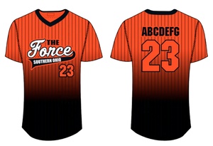 Maillot de baseball à col en V à sublimation personnalisée 100% maillot de softball à séchage rapide en polyester - Product Image 5