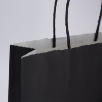 Sacs en papier kraft noir imprimés sur mesure avec logo OEM ODM pour le commerce de détail et l'emballage de cadeaux