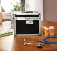 Boîte de rangement pour médicaments en aluminium personnalisée noire, 120 pièces, CD