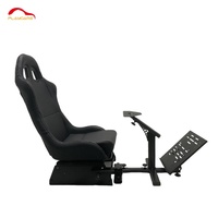 Siège de jeu professionnel pour simulateur de conduite automobile avec plaque de pédale réglable personnalisée et support de levier de vitesses