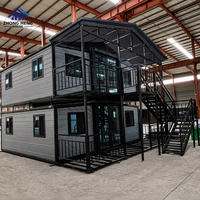 Casa Contenedor de Acero Expandible de Lujo de 20 y 40 pies, Moderna, de 2 Pisos, 4 Dormitorios, Villa Modular Prefabricada con Balcón, para Resort, Alojamiento o Almacén