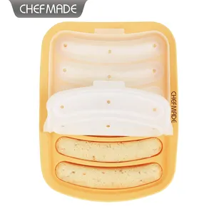 CHEFMADE-Molde de silicona antiadherente para horno y microondas, WK9882, sin BPA, de 6 cavidades, para salchichas caseras