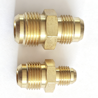 Adaptadores de Conexión de Tubería de Latón Rectos Macho UNF de 45 Grados SAE, Rosca Flare de 5/16", 3/8", 7/16", 1/2", 5/8", 3/4", 7/8"