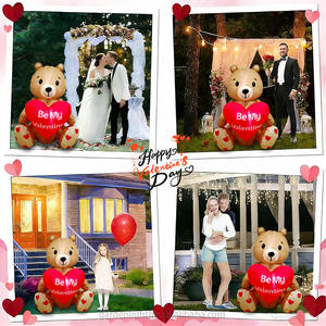Oso Inflable de San Valentín de 4 Pies con Corazón Iluminado con LED para Decoración de Bodas, Hogar, Jardín, Césped y Fiestas - Product Image 5