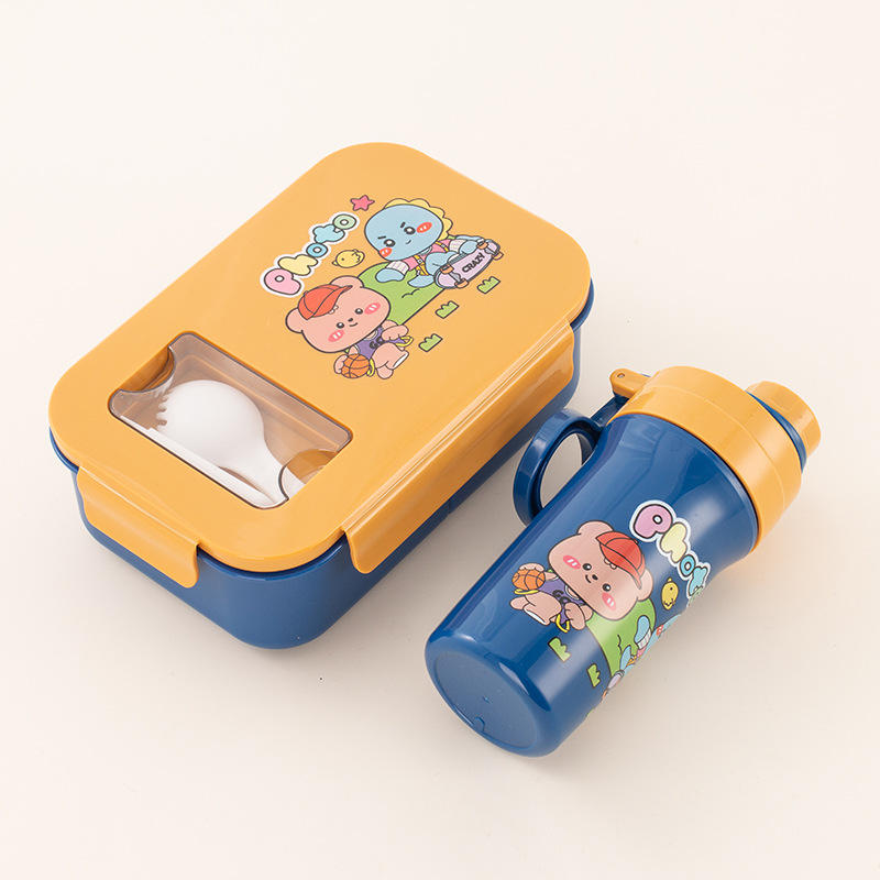 Ensemble dessin animé bleu [boîte à lunch + tasse d'eau]