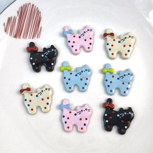 Lazos para el pelo de gato con diseño de lazo manchado hechos a mano, accesorios de joyería DIY de resina plástica para regalo infantil, Verano 2026 - Product Image 4